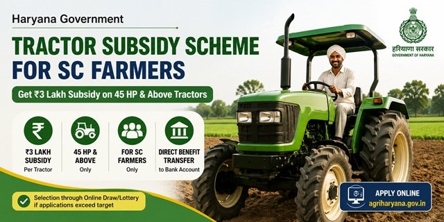 Haryana Tractor Subsidy Scheme for SC Farmers