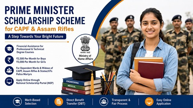 Prime Minister Scholarship Scheme for CAPF & Assam Rifles