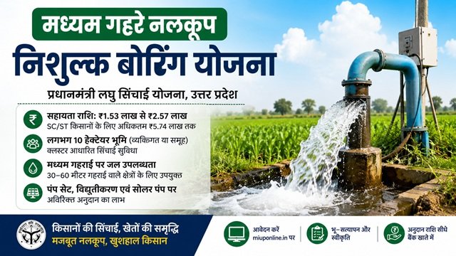 UP Madhyam Gehre Nalkoop Nishulk Boring Yojana